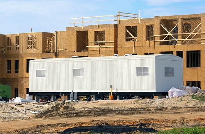 rental office trailers at a construction site in Conroe TX